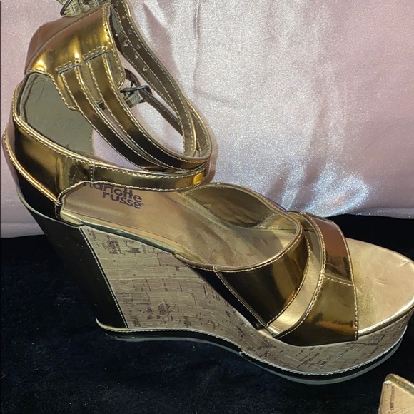 Brown and gold wedges - Picture 2 of 4